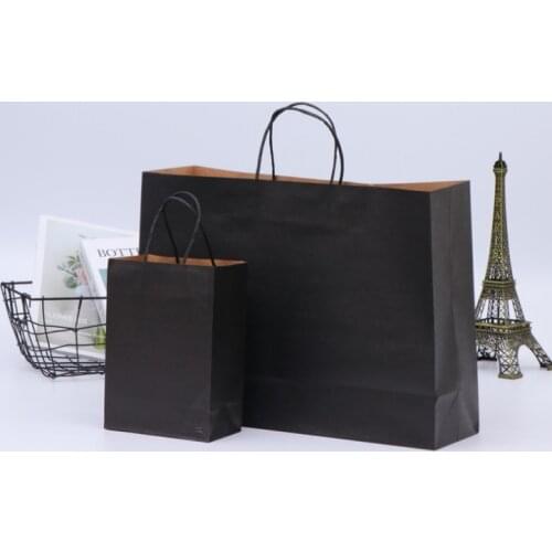 Gift Custom Black Customized Apparel Logo Item Time Industrial Surface Promotion Kraft Paper Bags --XP2331