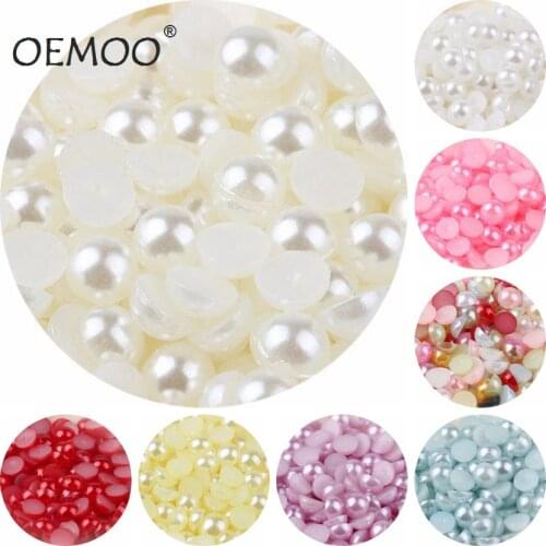 2mm-10mm ABS Imitation Half Round Pearl Beads Flatback Decoration DIY Jewelry Making Nail Art