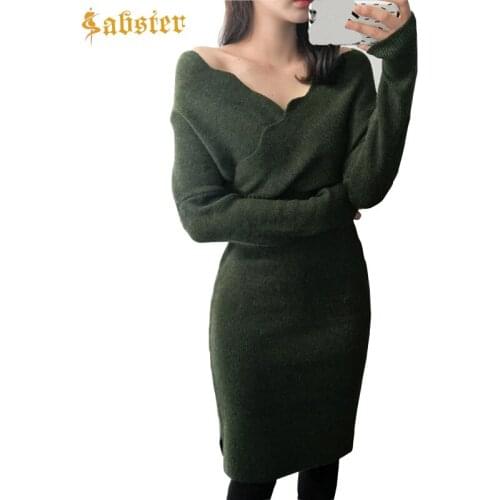 Модные трикотажные платья SABSTER China At AliExpress