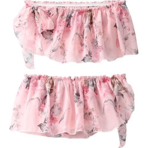 Sexy Panties for Men Floral Print Chiffon Ruffle Skirted Briefs Side Lace-up Sissy Lingerie Skirt Nightwear Erotic Sexy Lingerie