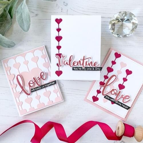 Words Love Stamp And Dies 2020 Valentines DIY Cards Album Making Scrapbooking Embossing Clear Stamps