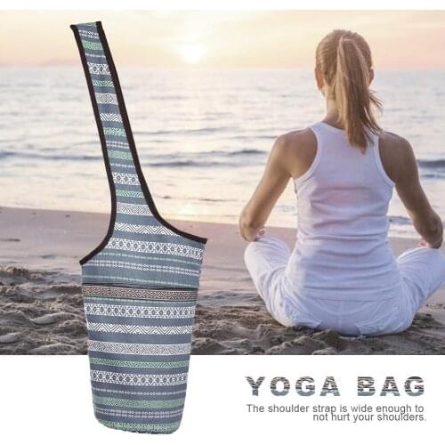 Yoga Bag Yoga Mat Backpack Canvas Mat Bag Sports Training Accessories Functional Yoga Mat Tote Sling Carrier Zipper Pocket Bag