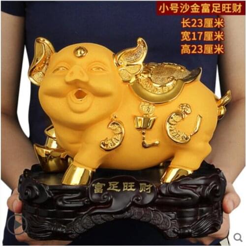 Pig furnishing gold pig large open housewarming fortune golden Animal brings diamond painting sculpture home decoration