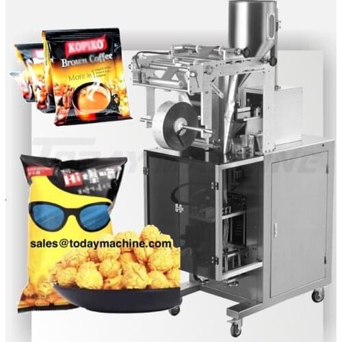 Filling and sealing plastic pyramid food bag packaging machine