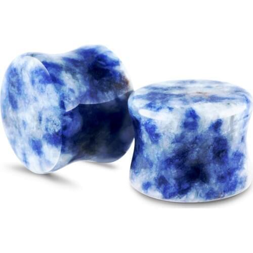 JUNLOWPY Natural Stone Ear Plugs Gauges Set Flesh Tunnels Earring Expanders Double Flared Stretcher Body Piercig Jewelry 6-16mm