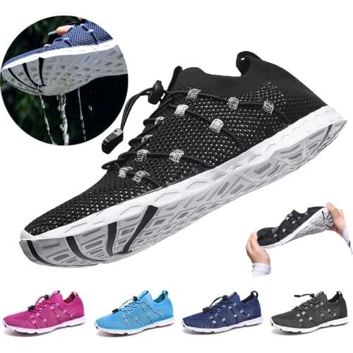 Summer New Couple Wading Shoes Outdoor Non-Slip Sports Shoes Womens Mesh Breathable Water Beach Fishing Quick-Drying River Shoe