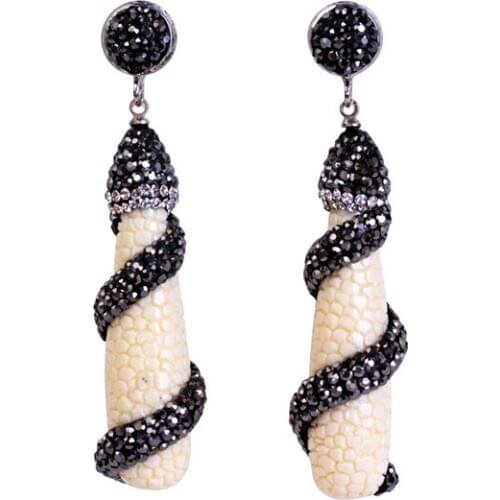 Charms jewelry cutted red blue beige orange waterdrop shape stone circling with rhinestone drop dangle earring for women