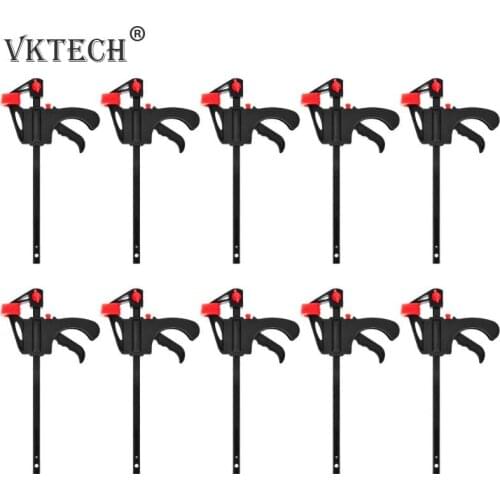 1/2/5/10pcs 4 inch Woodworking Bar F Clamp Clip Hard Grip Ratchet Release Speed Squeeze F Clamp Wood Working DIY Carpentry Tool