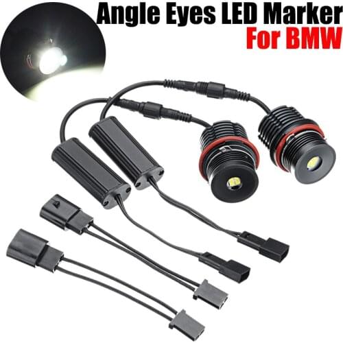 1Pair 80W LED Angel Eyes Marker Lights LED Angel Eyes Halo Ring Marker Light Bulb Replacement For BMW E39 M5 E53 E61 E6