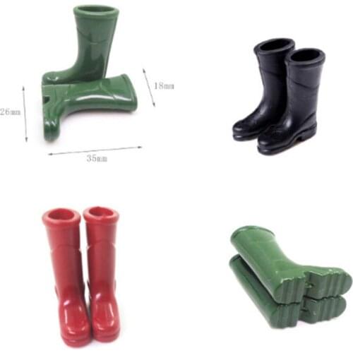 1Pair 1/12 Scale Dollhouse Miniature Rubber Rain Boots Home Garden Yard Decoration