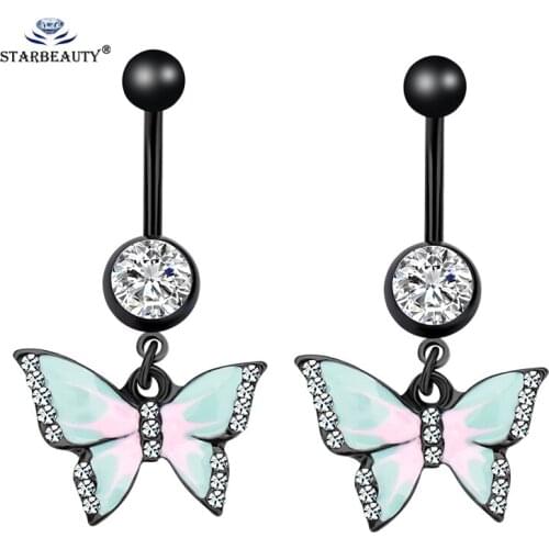 1pc Dancing Butterfly Belly Piercing Ombligo Bijoux Belly Button Rings Navel Piercing Nombril Belly Ring Earring Pircing Jewelry