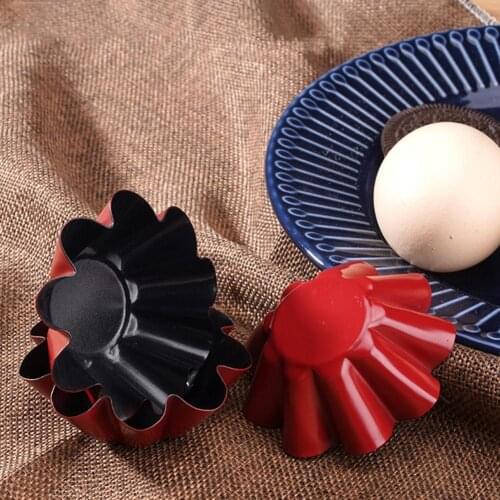 12Pcs Muffin Mold Cupcake Pans Non-stick Scentless High Carbon Steel Eco-friendly Egg Tart Mold for Home Bakeware
