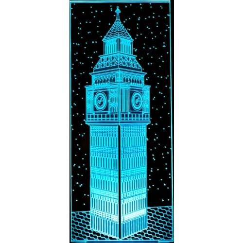 Big Ben Shape 3D Lamp Led Night Light for Bedroom Romantic Colorful Visual Nightlight Gift for Birthday Employee Benefits