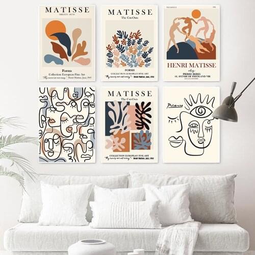 Abstract Plants Canvas Painting Matisse Posters Prints Flower Woman Face Nordic Modern Picture For Living Room On The Wall Decor