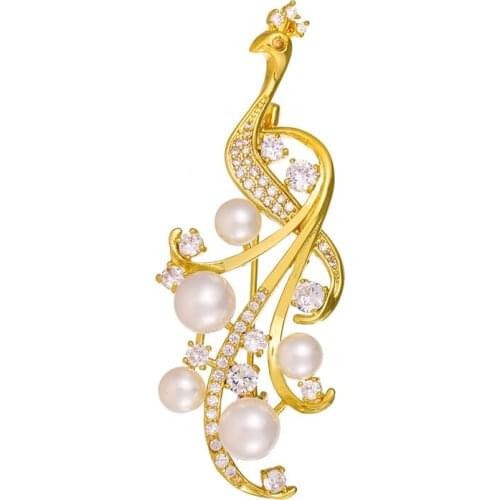 Bettyue New Fashion Ingenious Design Brooch Noble Cubic Zircon Jewelry With Shiny Pearl Banquet Distinctive Decoration