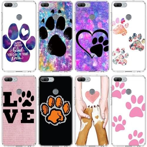 Dog footprint Paw Case For Huawei Honor 10 9 20 Lite 9X 8X 8A Pro 7A 7X Y5 Y6 Y7 Y9 2019 V20 V30 Soft Phone Cover Coque