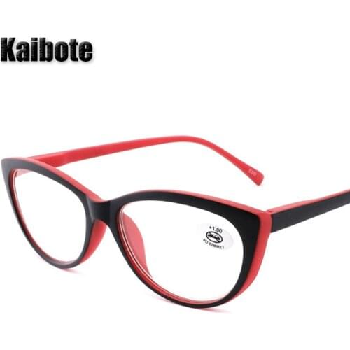 Kaibote Eso-R195135 Simple Ladys Blue Light Blocking Reading Glasses Cat Eye Frame for Woman Presbyopic Eyeglasses with Pouch