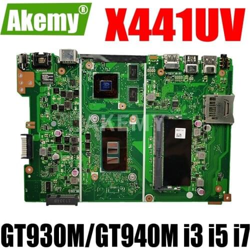 JIANSU for ASUS X441UV X441UVK X441UR X441URK X441UB mainboard Laptop motherboard w/ GT930M/GT940M i3 i5 i7 CPU + 4G/8G RAM