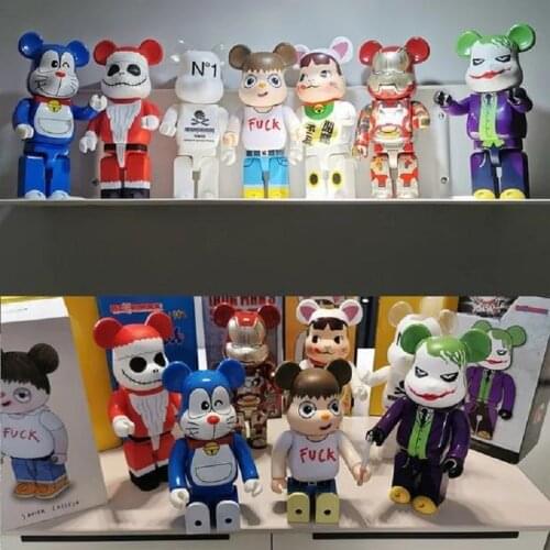 34style Bearbrick 400% 28cm Anime Action Figures Block Bear PVC Model Joker Iron Man Collection Hot Trendy Toys Funko Pop It
