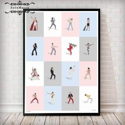 Freddie Mercury Vintage Canvas Painting Poster and Prints Queen Picture On The Wall Abstract Decorative Pictures for Home Decor
