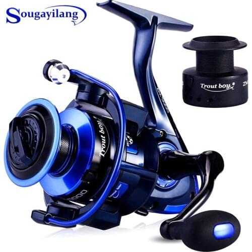 Sougayilang Double Spool Spinning Fishing Reel 5.0:1 Gear Ratio High Speed Spinning Reel Carp Reel for Saltwater Freshwater