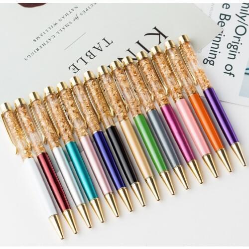 Creative Gold Foil Oil Ballpoint Pen Luxury Metal Rollerball Pen for Writing Nice Office School Stationery Promotional Gift