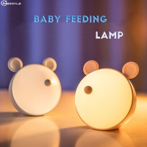 Creative Night Light USB Charging Cartoon Mouse Sleeping Lamp for Baby feeding Lighting Decor Ambient Lights No Glare