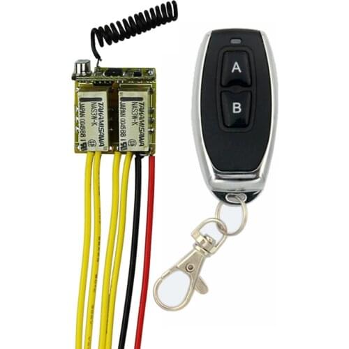 DC 3.7V 4.5V 5V 7.4V 9V 12V Mini 2CH Relay Remote Switch Micro Wireless Switch NO COM NC Relay Receiver + Transmitter Contact