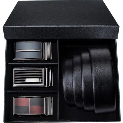 PT-0032 Fashion Automatic Buckle Genuine Leather luxury Belts Barry.Wang Male Alloy Buckle Belts For Men Wedding Party Groom