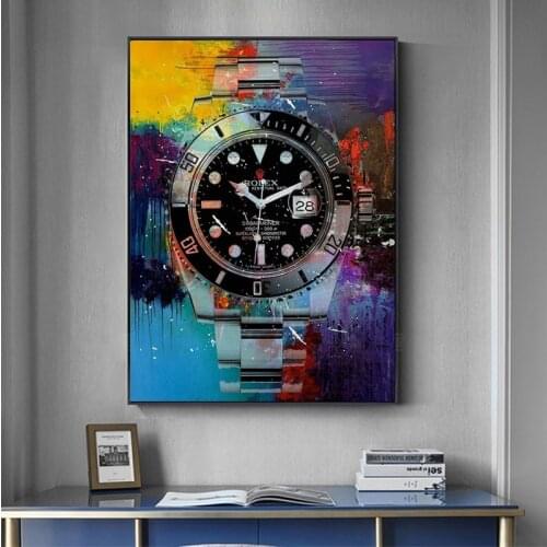 HD Printed Colorful Watch Canvas Painting Decorative Posters and Prints Wall Art Pictures for Living Room Home Decor Cuadros