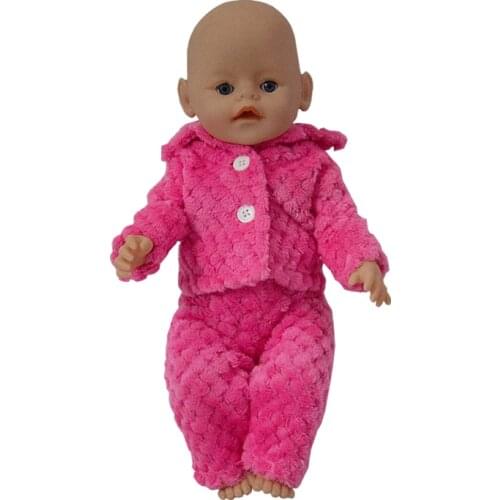 New Doll Pajamas Nightgown Sleepwear Clothes Top & Pants Set For 18 inch Girl Doll Or 43cm Baby Doll Suit 174