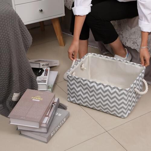 New Folding Canvas Fabric Storage Box Clothes Toys Storage Basket for Toys Organizer Home Laundry Basket with Handle Storage Bin