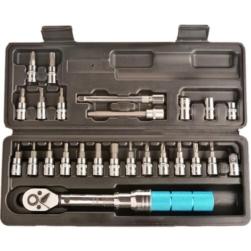 Onnfang 1/4inch 2-14NM Adjustable Torque Wrench Bicycle Repair Tools Kit Set Tool Bike Repair Spanner Hand Tool Set