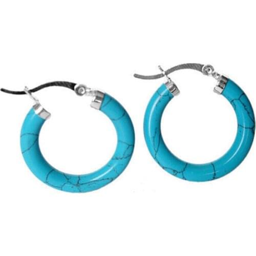 >>> Wholesale >>Charming 925 sterling silver With Blue Ring Earring