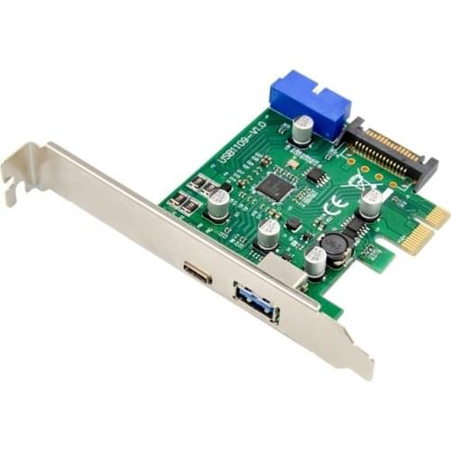 PCI-E SuperSpeed Dual Port USB 3.1 Expansion Card Type-C + Type -A NEC720201 chipset usb3.0 usb3.1 to pcie converter card