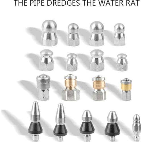 1/4 High Dredging Nozzle 3/8 Flushing Cleaning Sewer Shaking Rotating Pipe Dredging Stainless Steel Nozzle Pressure Washer Pipe