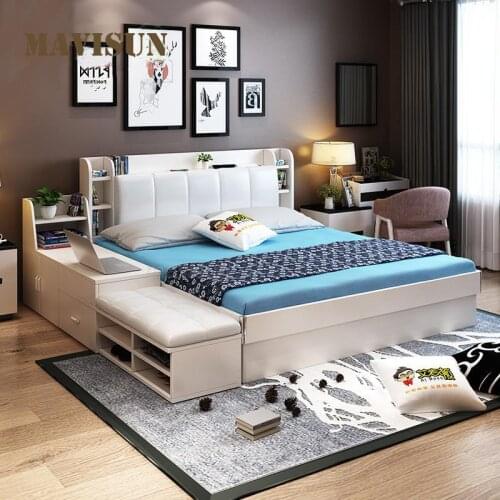 Modern Master Room Double Bed With Storage Function1.5M 1.8M Simple Wedding Bed For Bedroom High-End Nordic Home Furniture