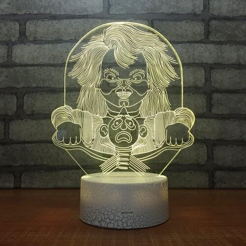 Chucky LED RGB Night Light 7 Color Change Desk Light Action Figure PVC Kids Toys Brinquedos Christmas Gift