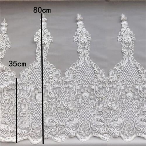 Heavy Luxury Platinum Thread Embroidery Lace Trim Diy Wedding Dress Veil Accessories Clothes