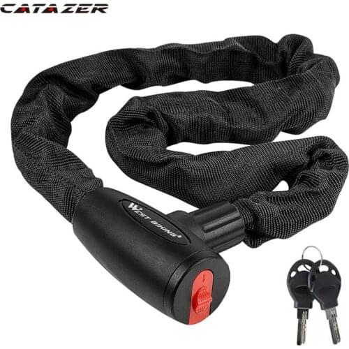 Bicycle Lock Anti-Theft Bike Long Chain Lock Steel Security Reinforced Cycling Chain Lock Motorcycle Bicycle Accessories