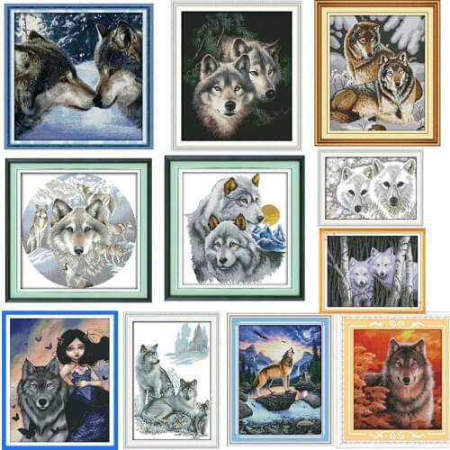 Needlework diy dmc Chinese cross stitch wolfs Wolf 14CT 11CT DIY Needlework Counted Cross-stitch Sets For Embroidery Cross Craft