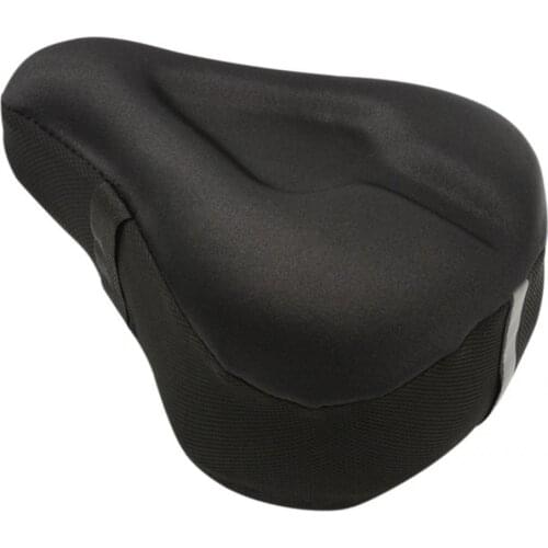 1 Set Durable Comfortable High Stability Silicone Bike Seat Cover Black Bicycle Saddle Cover Breathable for Bike