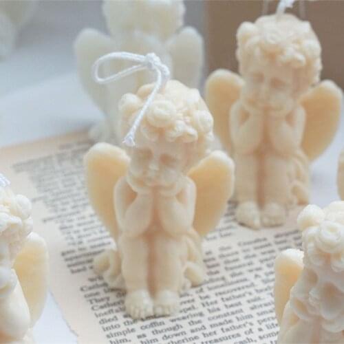 1pcs Christmas 3D Cute Cheek Angel Scented Candle Angel Shape Candle Handmade Cute Aroma Decoration Candle Holiday Gifts