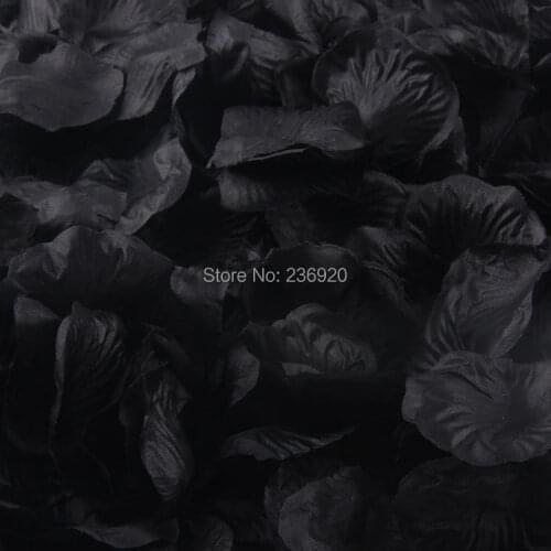 1000pcs romantic Wedding Artificial Rose Petals Decorative Flowers christmas Party Festival Decorations Black HB-011