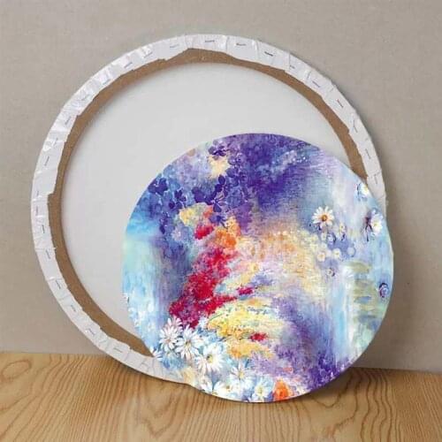 50cm Wooden Painting Frame Cotton Round Thick Stretched Canvas Frame for Drawing Painting DIY