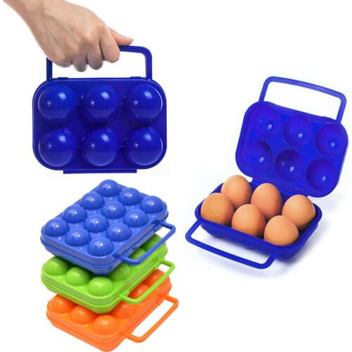 6/12 Grid Egg Storage Box Plastic Travel Portable Kitchen Utensils Outdoor Picnic BBQ Camping Tableware Camping Gear