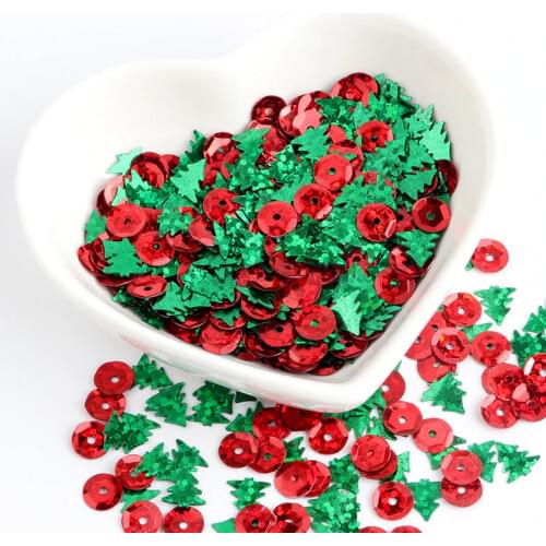 7mm Sequin Christmas Tree Paillettes Snowflake Sequins PVC Loose Laser Glitte Paillette For Crafts Festival Party Decoration 10g