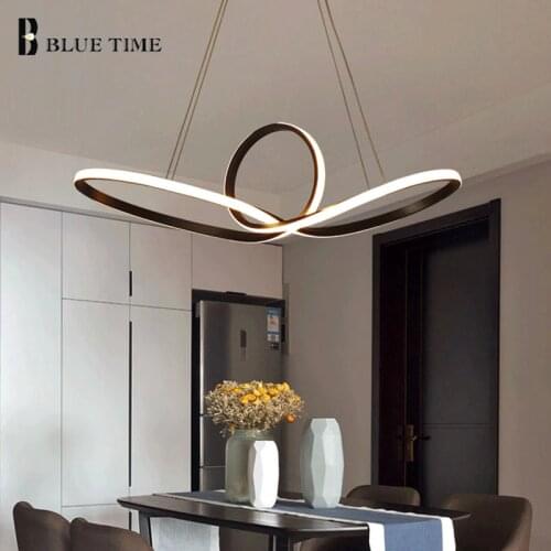 Decoration Led Chandelier Black&White Modern Chandelier Lighting For Foyer Living room Dining room Kitchen Hanging Lamp Lustres