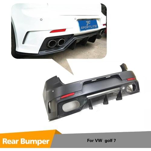 Carbon Fiber Rear Bumper Exhaust Diffuser Lip Spoiler for Volkswagen VW Golf 7 2014 2015 2016 2017 Rear Bumper Lip Diffuser