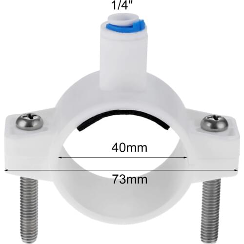 DRELD 40mm Drain Waste Water Pipe Clamp Saddle Valve Clips 1/4 OD Hose Quick Connection RO Water Reverse Osmosis Aquarium System